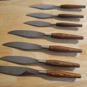 Stainless Steel Mode Danish Knife Set with Wooden Handles